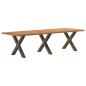 Preview: Esstisch Hellbraun 280x100x74 cm Massivholz Eiche Rechteckig