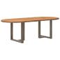 Preview: Esstisch Hellbraun 240x100x74 cm Massivholz Eiche Oval