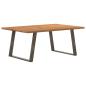 Preview: Esstisch mit Baumkanten 180x120x74 cm Massivholz Eiche Rechteck