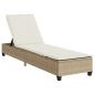 Preview: Sonnenliege mit Auflagen Beige 55x200x25,5cm Poly Rattan