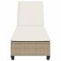 Preview: Sonnenliege mit Auflagen Beige 55x200x25,5cm Poly Rattan