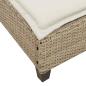 Preview: Sonnenliege mit Auflagen Beige 55x200x25,5cm Poly Rattan