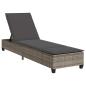 Preview: Sonnenliege mit Auflagen Grau 55x200x25,5cm Poly Rattan