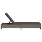 Preview: Sonnenliege mit Auflagen Grau 55x200x25,5cm Poly Rattan