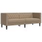 Preview: Chesterfield-Sofa 3-Sitzer Cappuccino Kunstleder