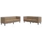Preview: 2-tlg. Chesterfield-Sofa-Set Cappuccino Kunstleder