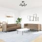 Preview: 2-tlg. Chesterfield-Sofa-Set Cappuccino Kunstleder