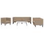 Preview: ARDEBO.de - 3-tlg. Chesterfield-Sofa-Set Cappuccino Kunstleder