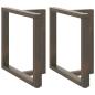 Preview: ARDEBO.de - Esstischbeine T-Form 2 Stk. Naturstahl 80x35x(72-73) cm Stahl