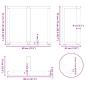 Preview: Esstischbeine T-Form 2 Stk. Naturstahl 80x35x(72-73) cm Stahl