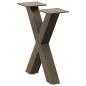 Preview: Couchtischbeine X-Form 2 Stk. Naturstahl 30x(30-31) cm Stahl