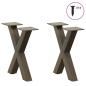 Preview: Couchtischbeine X-Form 2 Stk. Naturstahl 30x(30-31) cm Stahl