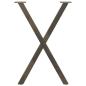 Preview: Esstischbeine X-Form 2 Stk. Naturstahl 57x(72-73) cm Stahl
