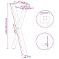 Preview: Esstischbeine X-Form 2 Stk. Naturstahl 57x(72-73) cm Stahl