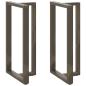 Preview: ARDEBO.de - Bartischbeine T-Form 2 Stk. Naturstahl 60x35x(110-111) cm Stahl