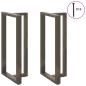 Preview: Bartischbeine T-Form 2 Stk. Naturstahl 60x35x(110-111) cm Stahl