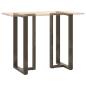 Preview: Bartischbeine T-Form 2 Stk. Naturstahl 60x35x(110-111) cm Stahl