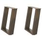 Preview: Couchtischbeine U-Form 2 Stk. Naturstahl 38x(42-43) cm Stahl