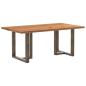 Preview: Esstisch Hellbraun 180x100x74 cm Massivholz Eiche Rechteckig