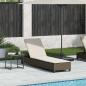 Preview: ARDEBO.de - Sonnenliege mit Auflagen Braun 55x200x25,5cm Poly Rattan