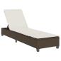 Preview: Sonnenliege mit Auflagen Braun 55x200x25,5cm Poly Rattan