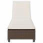 Preview: Sonnenliege mit Auflagen Braun 55x200x25,5cm Poly Rattan