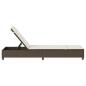 Preview: Sonnenliege mit Auflagen Braun 55x200x25,5cm Poly Rattan