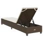Preview: Sonnenliege mit Auflagen Braun 55x200x25,5cm Poly Rattan