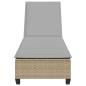 Preview: Sonnenliege mit Auflagen Beige 55x200x25,5cm Poly Rattan