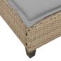Preview: Sonnenliege mit Auflagen Beige 55x200x25,5cm Poly Rattan
