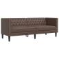 Preview: Chesterfield-Sofa 3-Sitzer Braun Kunstleder