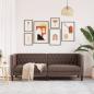 Preview: Chesterfield-Sofa 3-Sitzer Braun Kunstleder