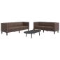 Preview: ARDEBO.de - 2-tlg. Chesterfield-Sofa-Set Braun Kunstleder