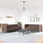 Preview: 2-tlg. Chesterfield-Sofa-Set Braun Kunstleder