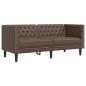 Preview: 2-tlg. Chesterfield-Sofa-Set Braun Kunstleder