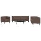 Preview: ARDEBO.de - 3-tlg. Chesterfield-Sofa-Set Braun Kunstleder