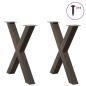 Preview: Esstischbeine X-Form 2 Stk. Naturstahl 70x(72-73) cm Stahl
