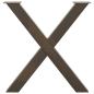 Preview: Esstischbeine X-Form 2 Stk. Naturstahl 70x(72-73) cm Stahl