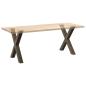 Preview: Esstischbeine X-Form 2 Stk. Naturstahl 70x(72-73) cm Stahl