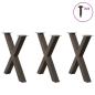 Preview: Esstischbeine X-Form 3 Stk. Naturstahl 70x(72-73) cm Stahl