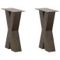 Preview: ARDEBO.de - Couchtischbeine X-Form 2 Stk. Naturstahl 28x(42-43) cm Stahl