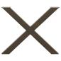 Preview: Esstischbeine X-Form 2 Stk. Naturstahl 90x(72-73) cm Stahl
