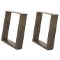 Preview: Couchtischbeine U-Form 2 Stk. Naturstahl 50x(42-43) cm Stahl