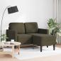 Preview: 2er-Sofa mit Chaiselongue L-Form Armeegrün 125 cm Kunstleder