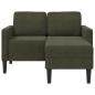 Preview: 2er-Sofa mit Chaiselongue L-Form Armeegrün 125 cm Kunstleder