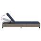 Preview: Sonnenliege mit Auflagen Grau 55x200x25,5cm Poly Rattan