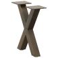 Preview: Couchtischbeine X-Form 2 Stk. Naturstahl 37x(30-31) cm Stahl