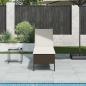 Preview: ARDEBO.de - Sonnenliege mit Auflage Braun 55x200x44 cm Poly Rattan