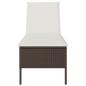 Preview: Sonnenliege mit Auflage Braun 55x200x44 cm Poly Rattan