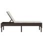 Preview: Sonnenliege mit Auflage Braun 55x200x44 cm Poly Rattan